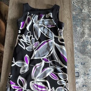 dressbarn Black and Purple Floral Kids Dress